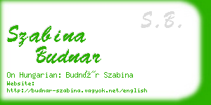 szabina budnar business card
